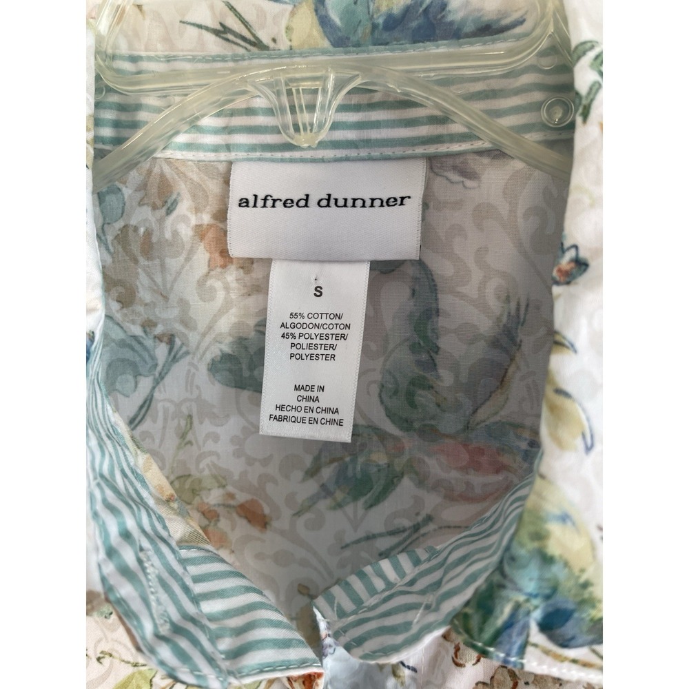 Alfred Dunner Women's Floral Hummingbird Print Blouse Small Nature Cottagecore - Picture 4 of 11